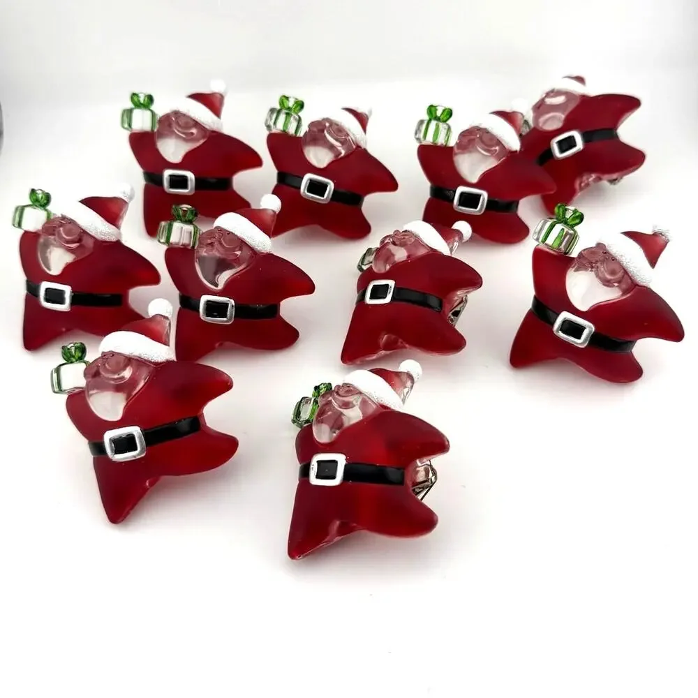 Star Santa 10 Novelty Set Branch Clip On To Christmas‎ Lights Indoor Outdoor